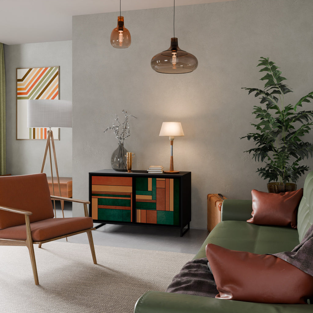 EARTHY FIGURES Sideboard mit 2 Türen in Schwarz