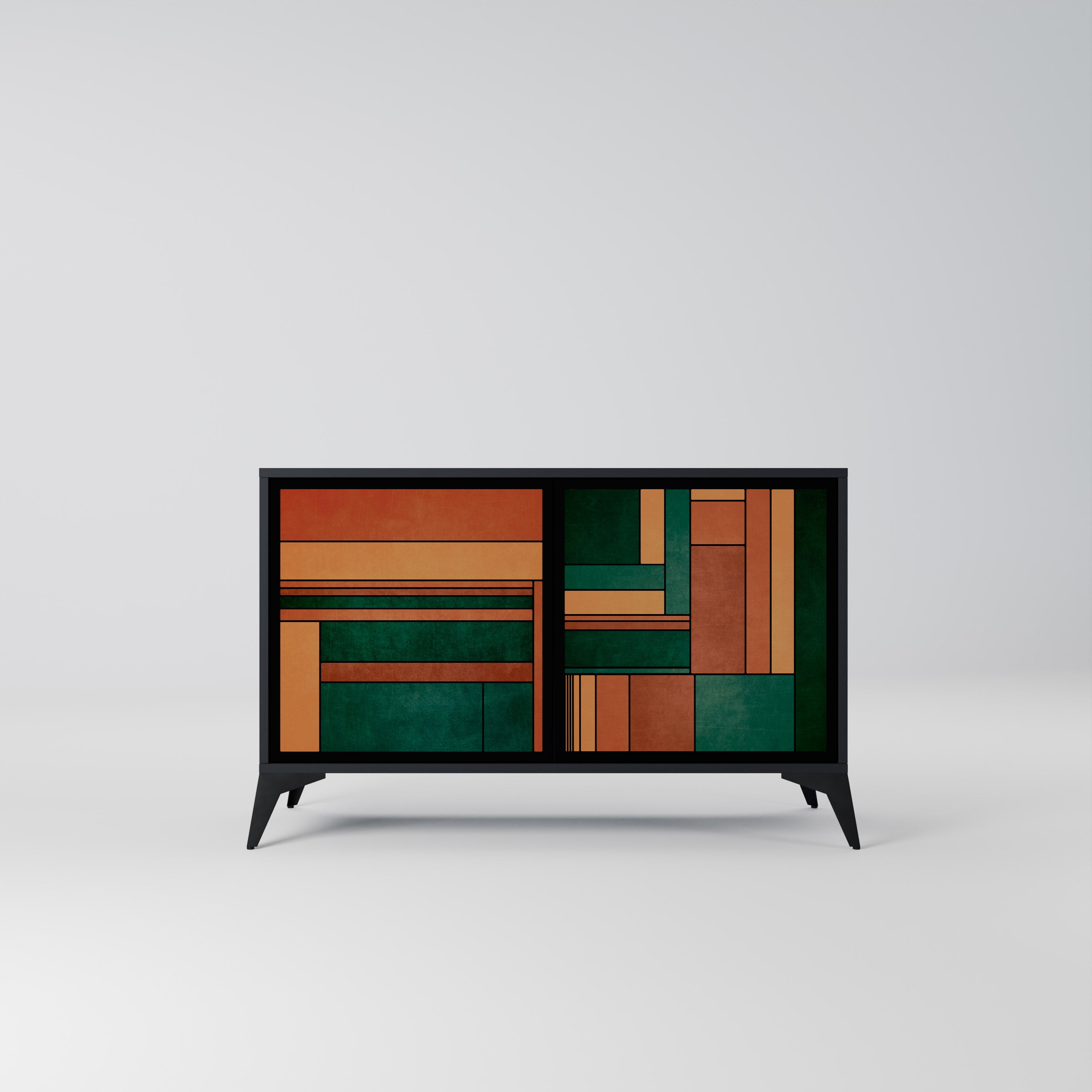 EARTHY FIGURES Sideboard mit 2 Türen in Schwarz