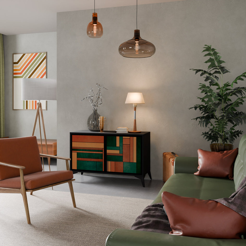 EARTHY FIGURES Sideboard mit 2 Türen in Schwarz