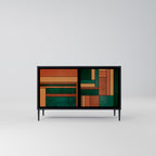 EARTHY FIGURES Sideboard mit 2 Türen in Schwarz