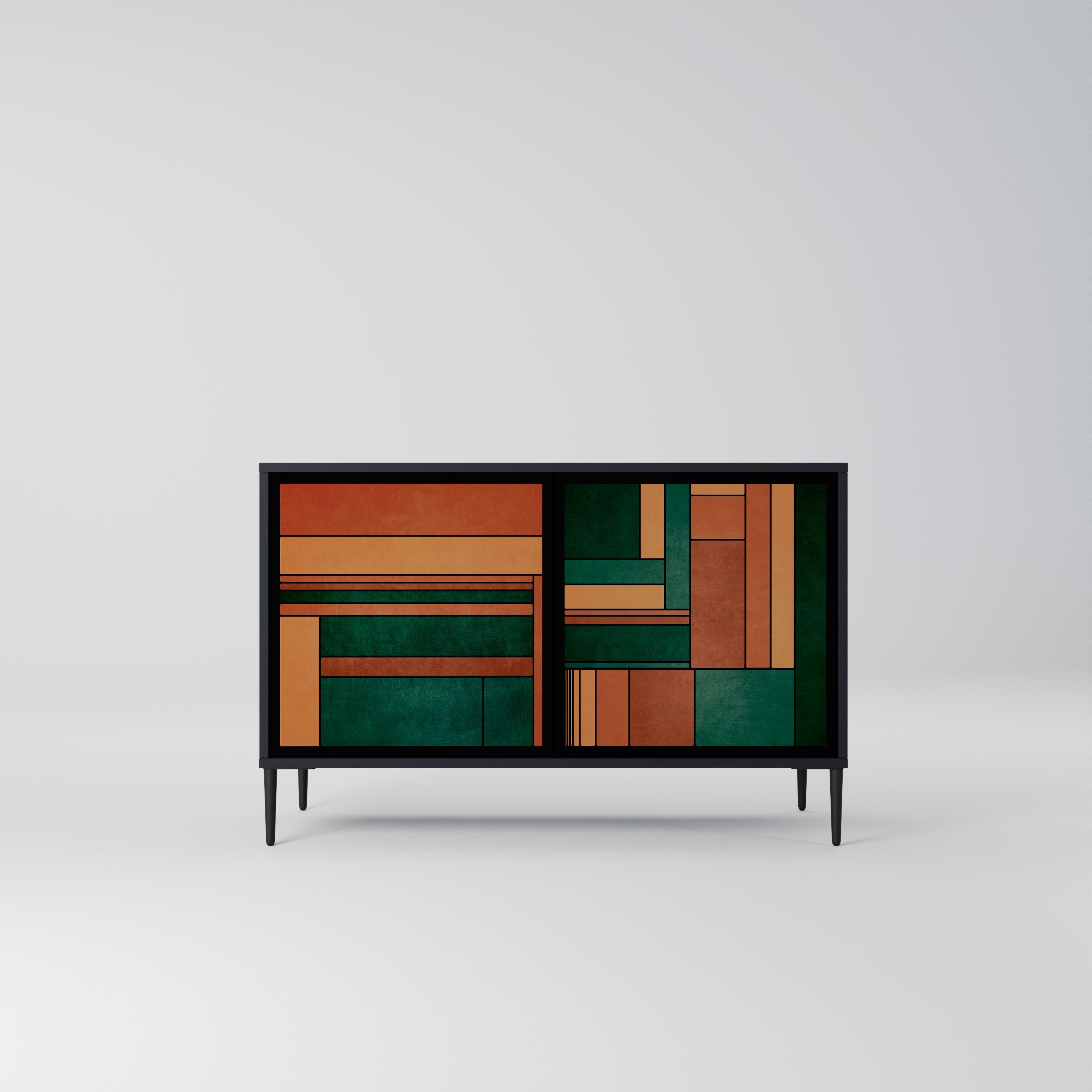 EARTHY FIGURES Sideboard mit 2 Türen in Schwarz