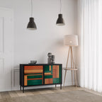 EARTHY FIGURES Sideboard mit 2 Türen in Schwarz