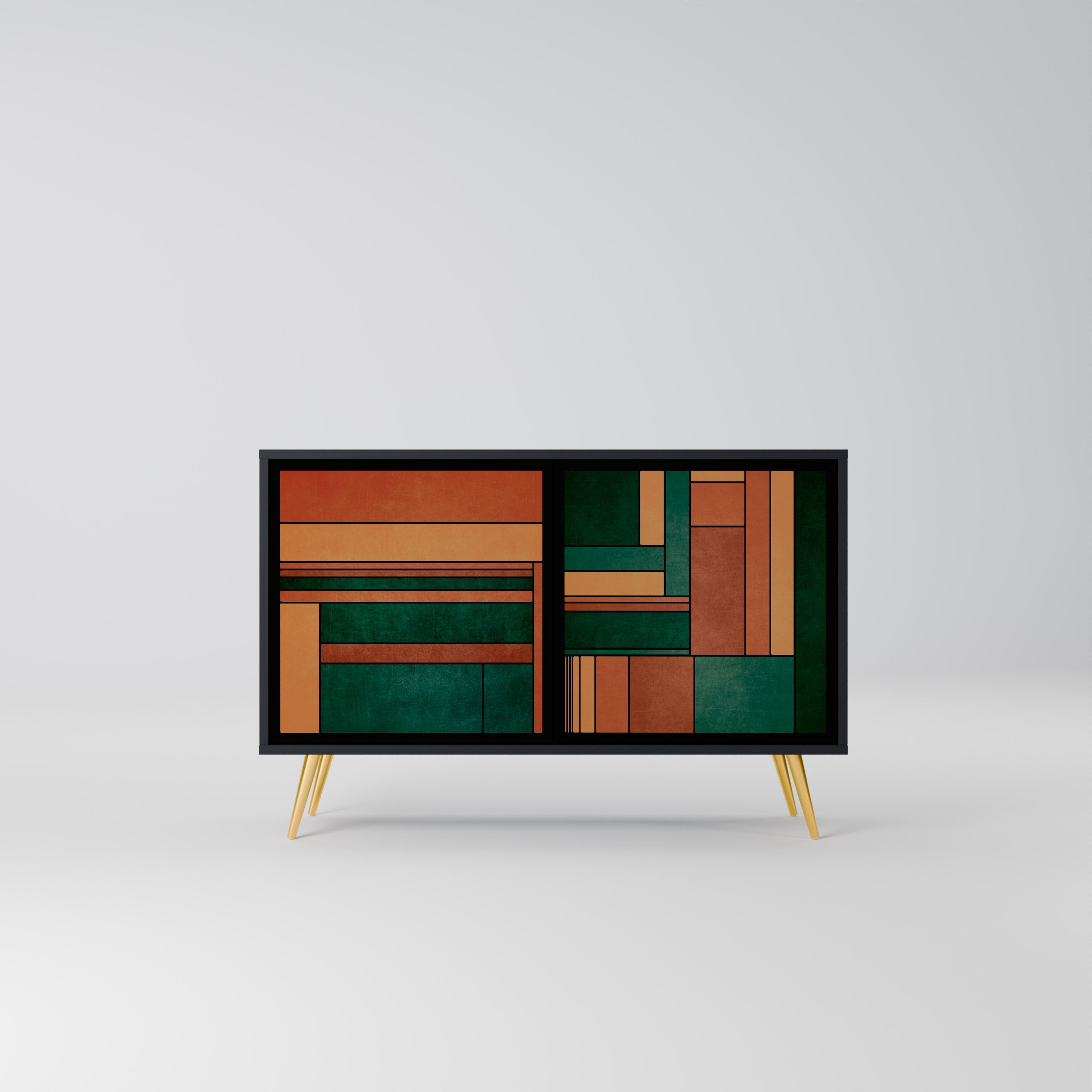 EARTHY FIGURES Sideboard mit 2 Türen in Schwarz
