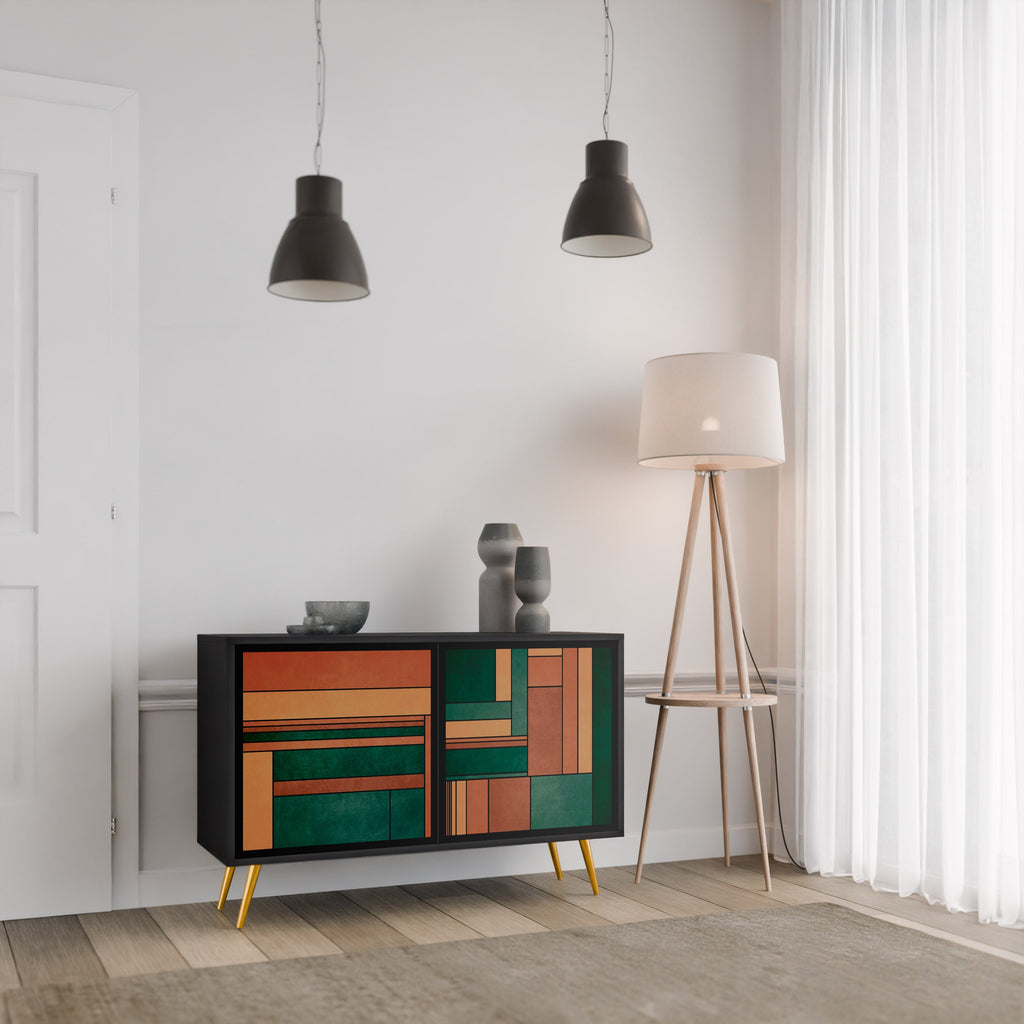EARTHY FIGURES Sideboard mit 2 Türen in Schwarz