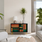 EARTHY FIGURES Sideboard mit 2 Türen in Schwarz