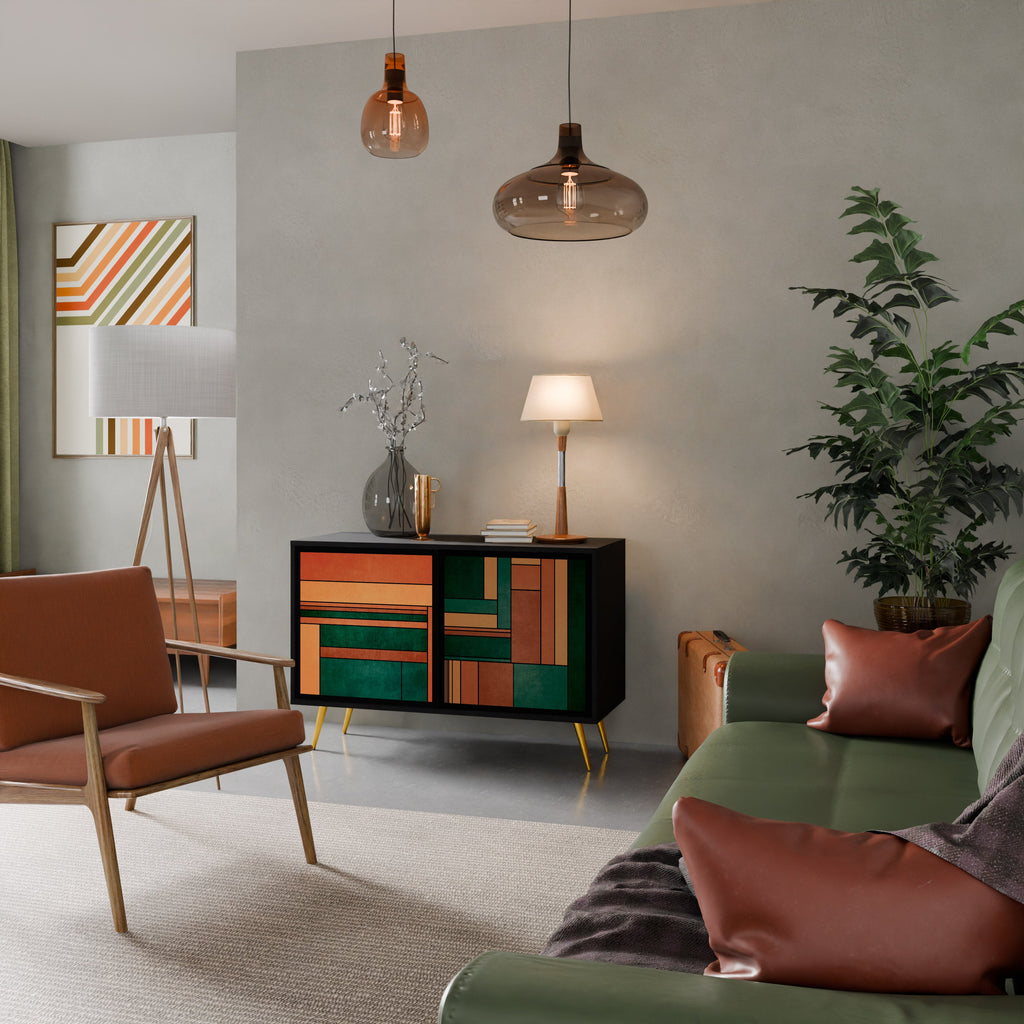 EARTHY FIGURES Sideboard mit 2 Türen in Schwarz