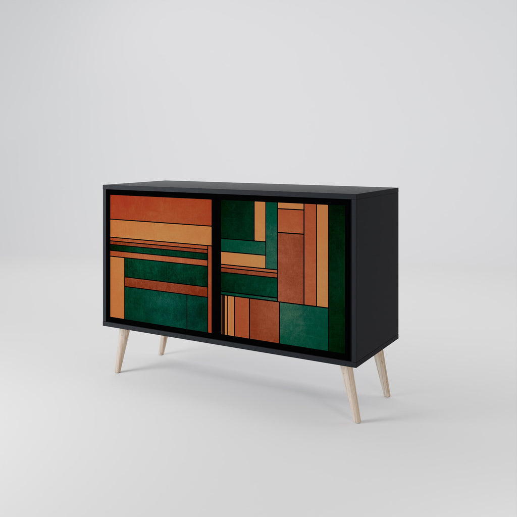 EARTHY FIGURES Sideboard mit 2 Türen in Schwarz