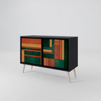 EARTHY FIGURES Sideboard mit 2 Türen in Schwarz