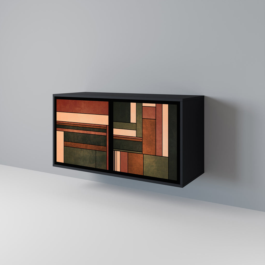 FIGURES OF NATURE Sideboard mit 2 Türen in Schwarz