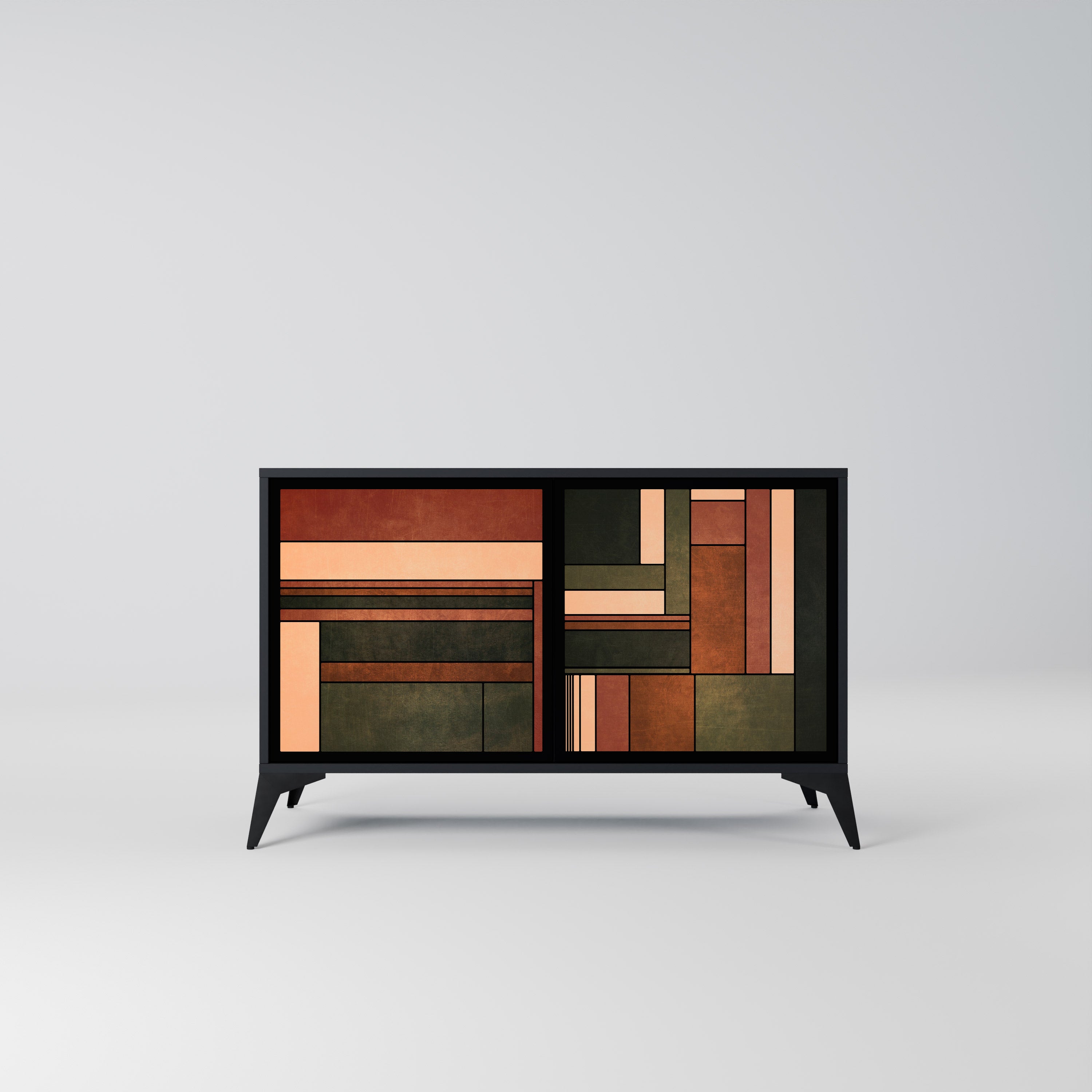 FIGURES OF NATURE Sideboard mit 2 Türen in Schwarz