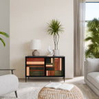 FIGURES OF NATURE Sideboard mit 2 Türen in Schwarz