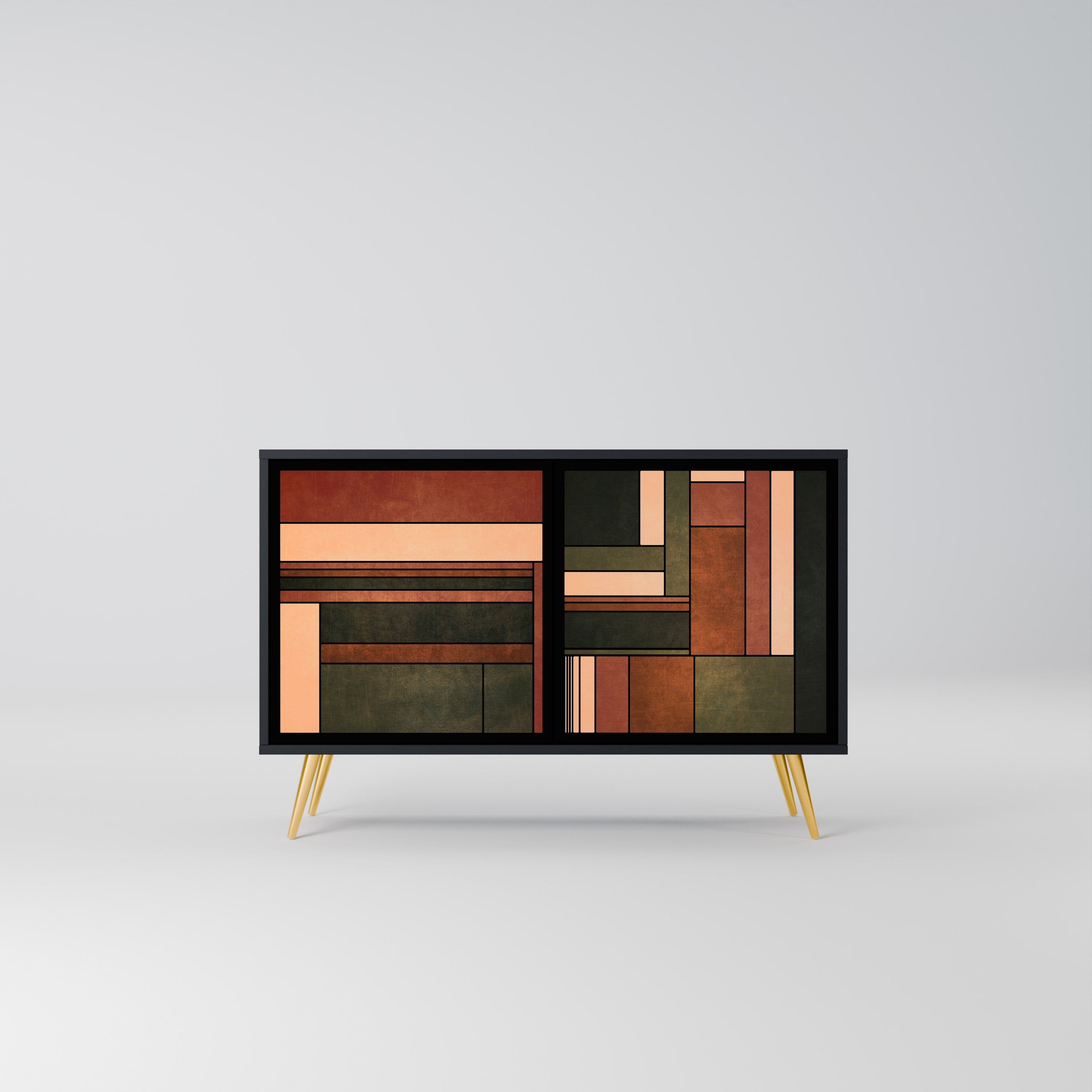 FIGURES OF NATURE Sideboard mit 2 Türen in Schwarz