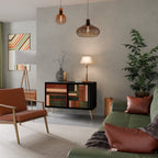 FIGURES OF NATURE Sideboard mit 2 Türen in Schwarz