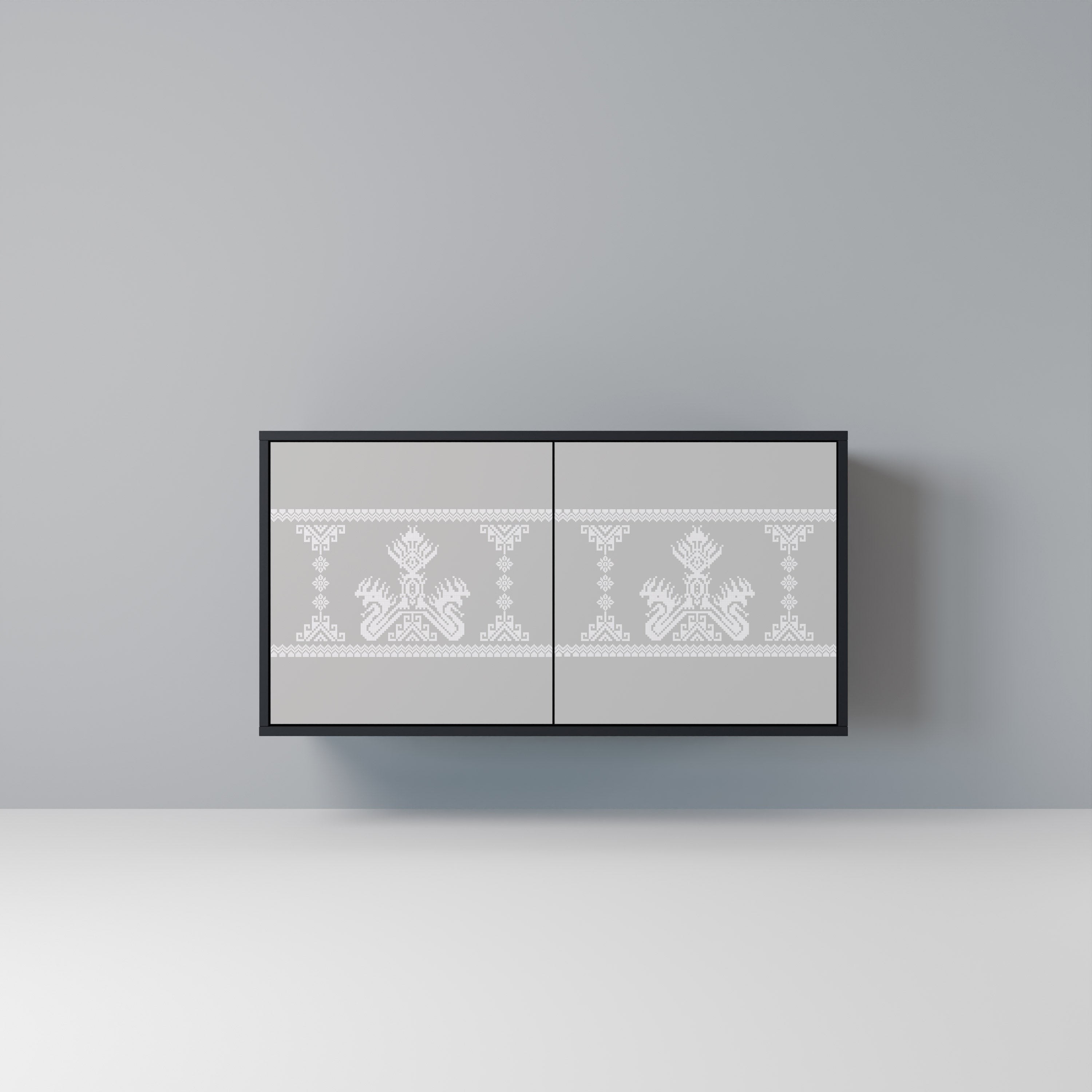 THAI GRAY Sideboard mit 2 Türen in Schwarz