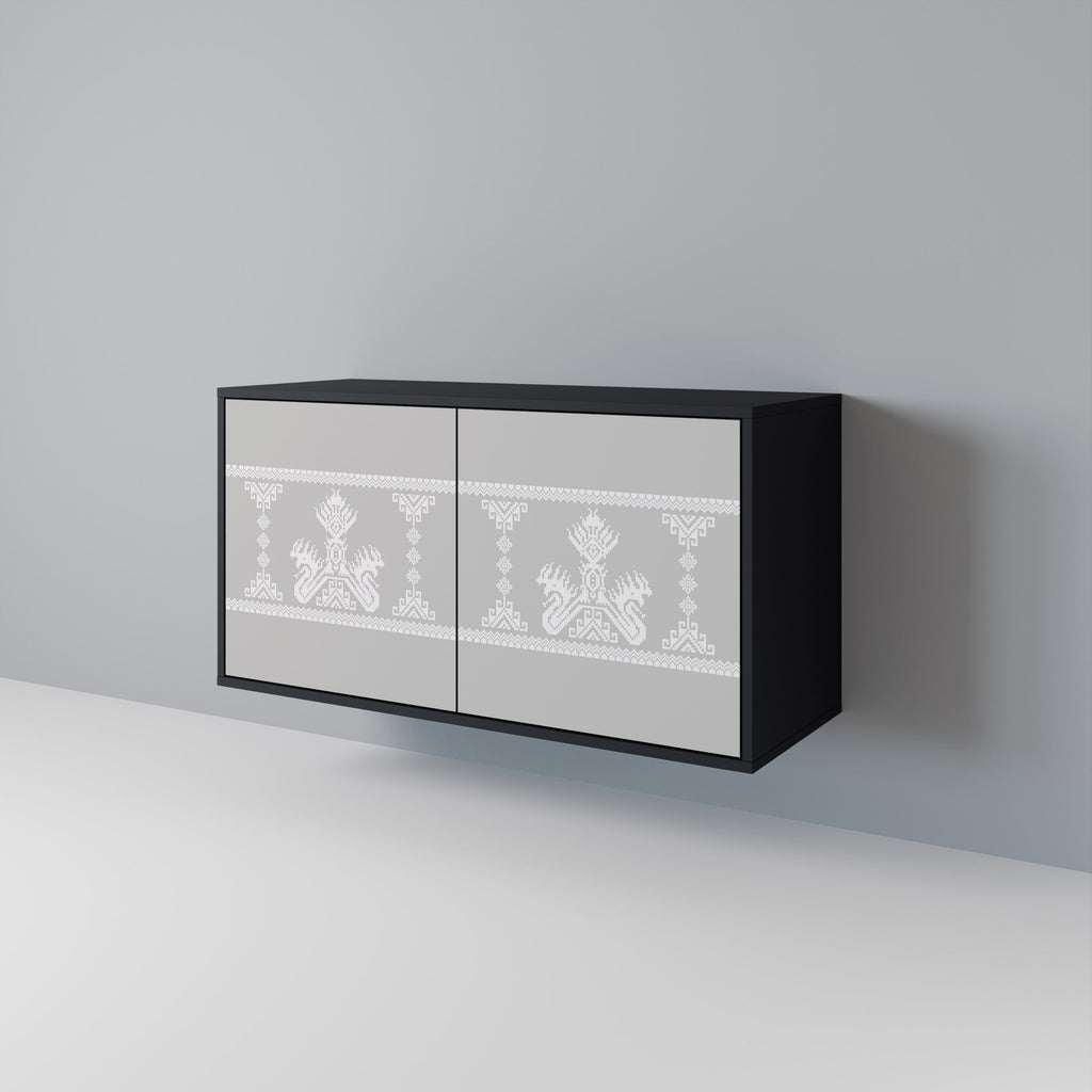 THAI GRAY Sideboard mit 2 Türen in Schwarz