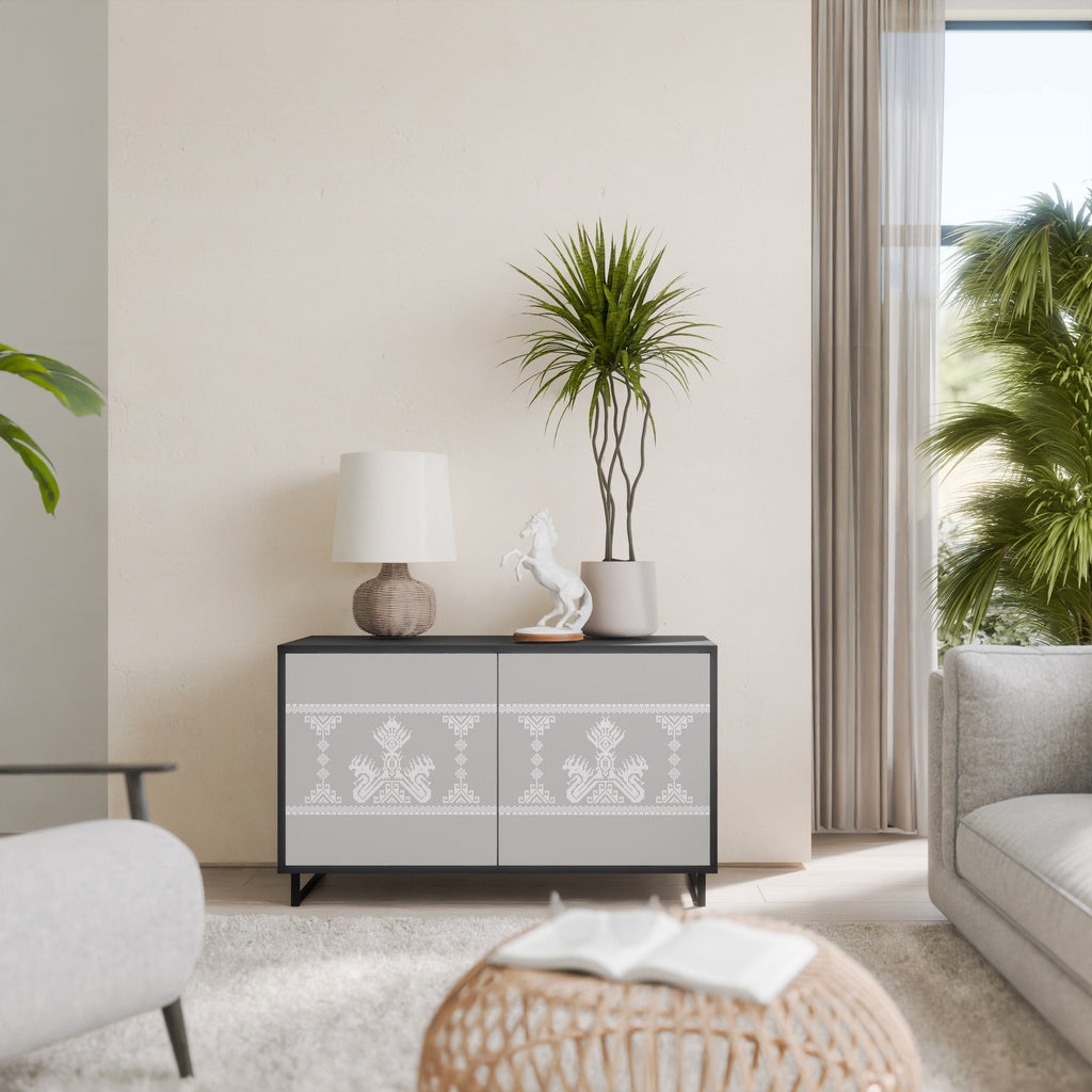 THAI GRAY Sideboard mit 2 Türen in Schwarz