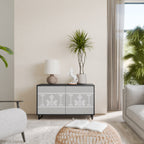 THAI GRAY Sideboard mit 2 Türen in Schwarz