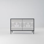 THAI GRAY Sideboard mit 2 Türen in Schwarz