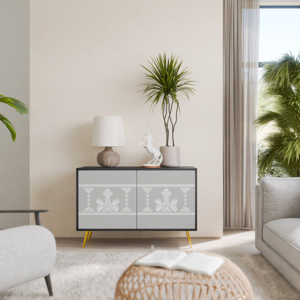 THAI GRAY Sideboard mit 2 Türen in Schwarz