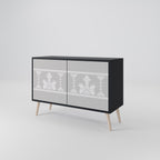 THAI GRAY Sideboard mit 2 Türen in Schwarz