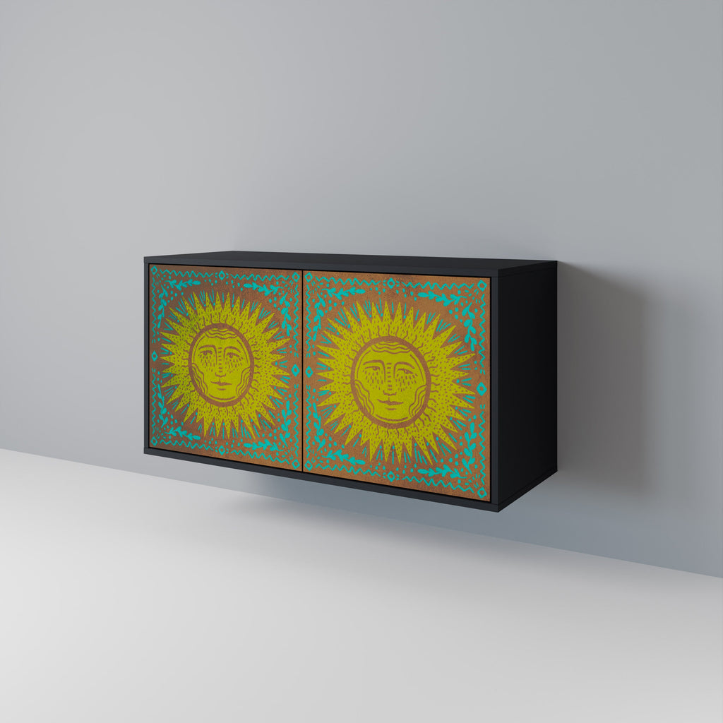 SUNSHINE EULOGY Sideboard mit 2 Türen in Schwarz