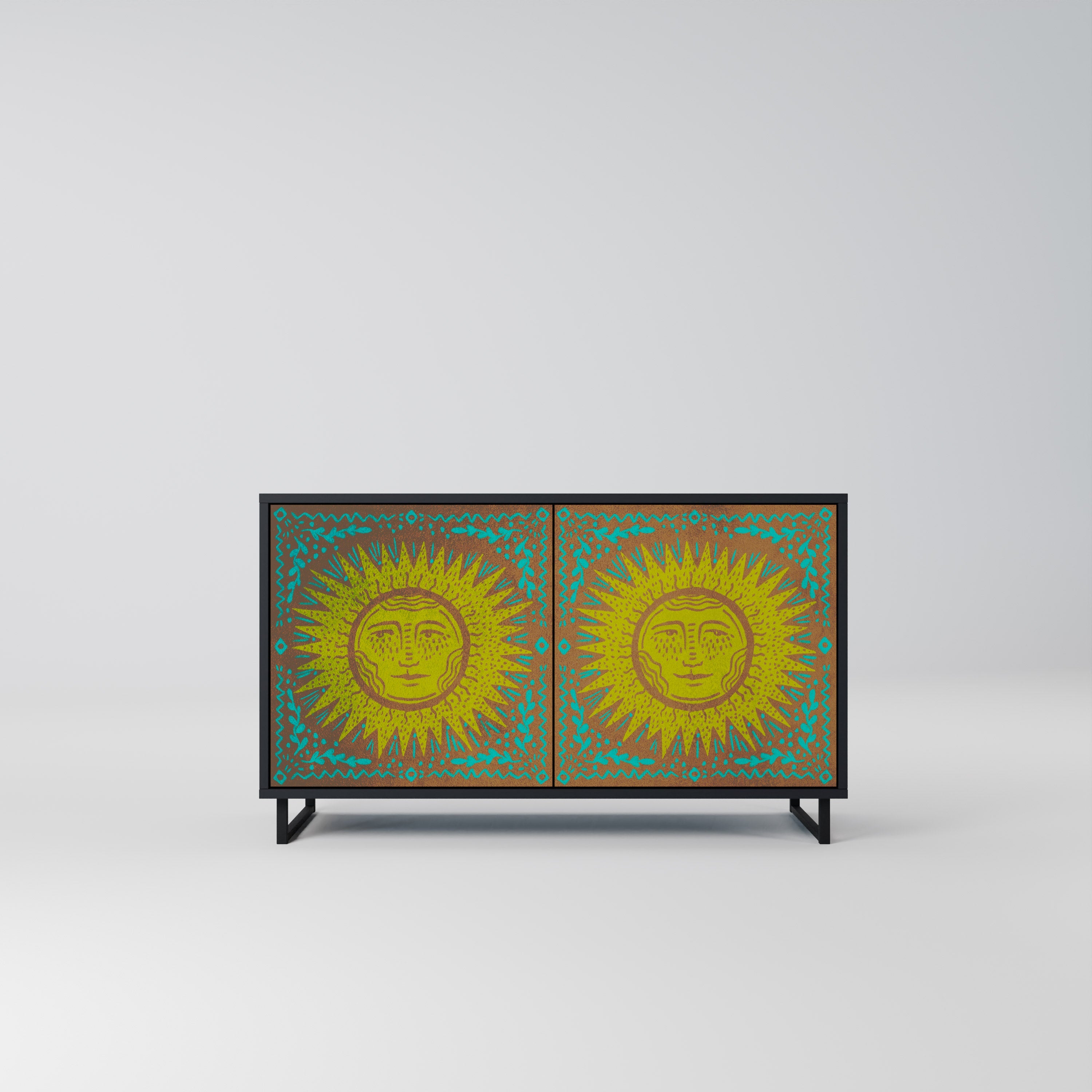 SUNSHINE EULOGY Sideboard mit 2 Türen in Schwarz