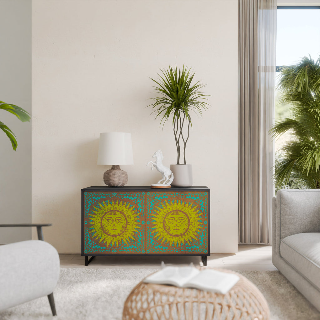 SUNSHINE EULOGY Sideboard mit 2 Türen in Schwarz