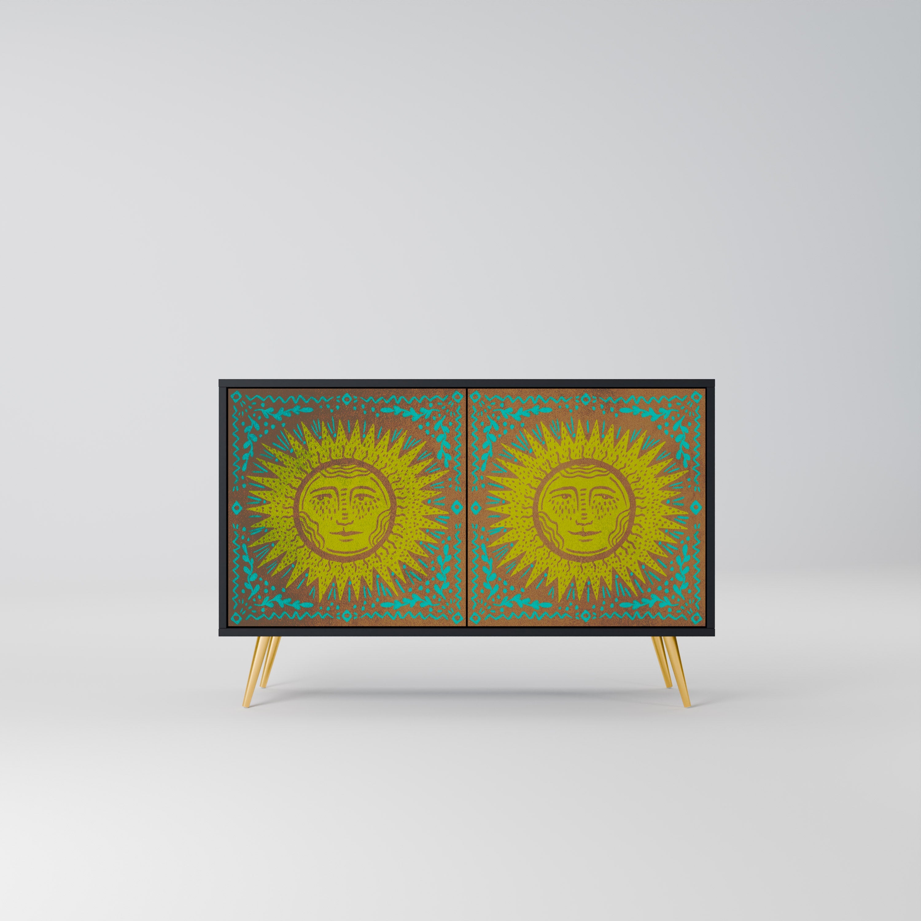 SUNSHINE EULOGY Sideboard mit 2 Türen in Schwarz