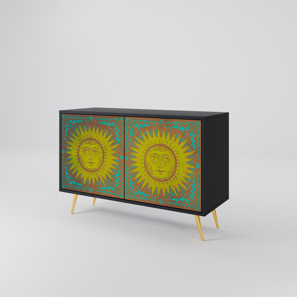 SUNSHINE EULOGY Sideboard mit 2 Türen in Schwarz
