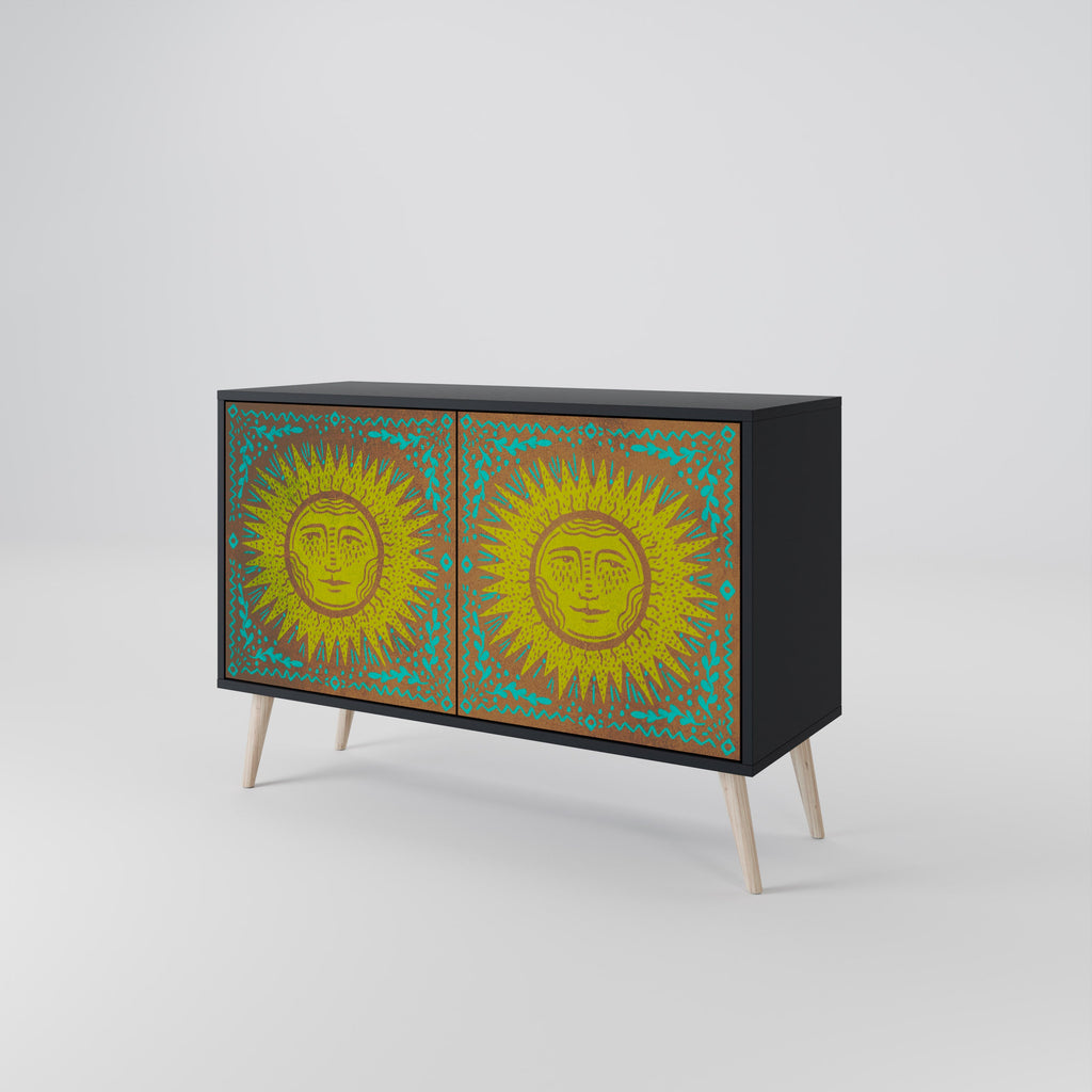 SUNSHINE EULOGY Sideboard mit 2 Türen in Schwarz