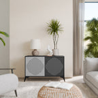 POLYGON ILLUSION Sideboard mit 2 Türen in Schwarz