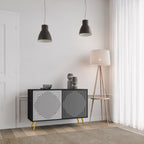 POLYGON ILLUSION Sideboard mit 2 Türen in Schwarz