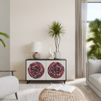 BROWN CIRCLES Sideboard mit 2 Türen in Schwarz