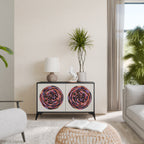 BROWN CIRCLES Sideboard mit 2 Türen in Schwarz