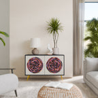 BROWN CIRCLES Sideboard mit 2 Türen in Schwarz