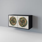 GREEN CIRCLES Sideboard mit 2 Türen in Schwarz