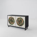 GREEN CIRCLES Sideboard mit 2 Türen in Schwarz