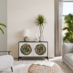 GREEN CIRCLES Sideboard mit 2 Türen in Schwarz