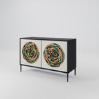GREEN CIRCLES Sideboard mit 2 Türen in Schwarz