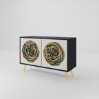 GREEN CIRCLES Sideboard mit 2 Türen in Schwarz