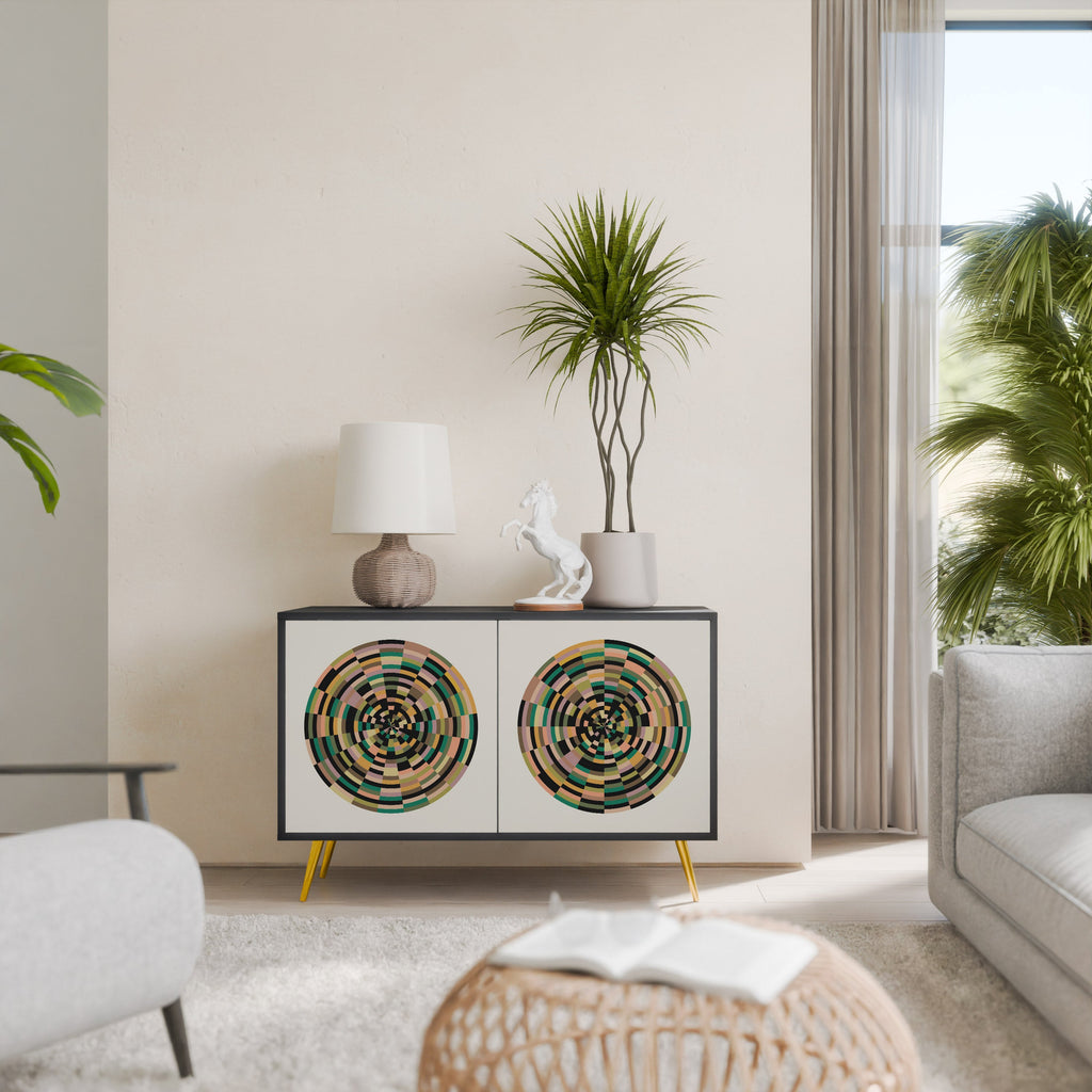 GREEN CIRCLES Sideboard mit 2 Türen in Schwarz