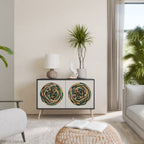 GREEN CIRCLES Sideboard mit 2 Türen in Schwarz