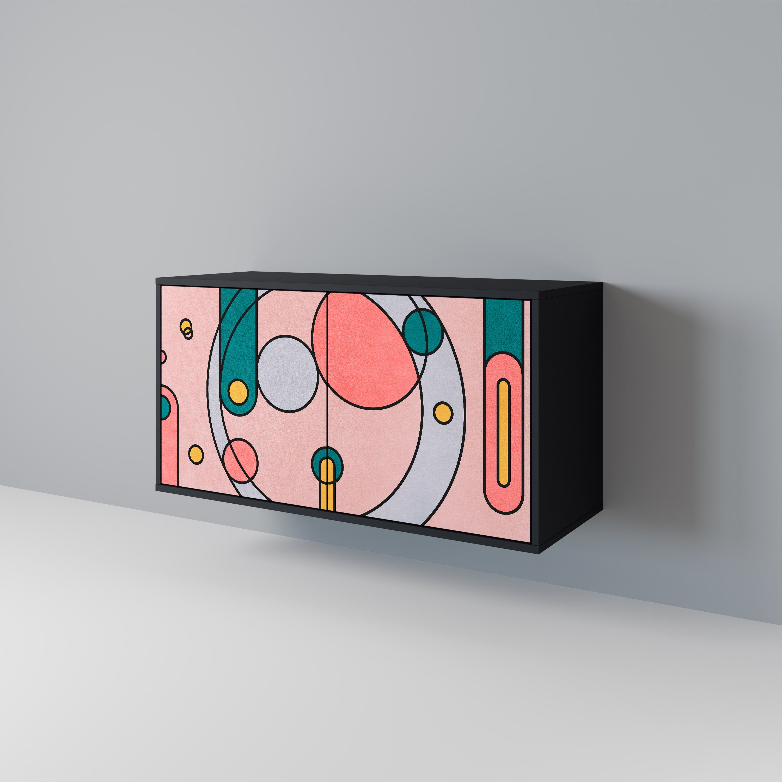 GOSSAMER ECHOES Sideboard mit 2 Türen in Schwarz