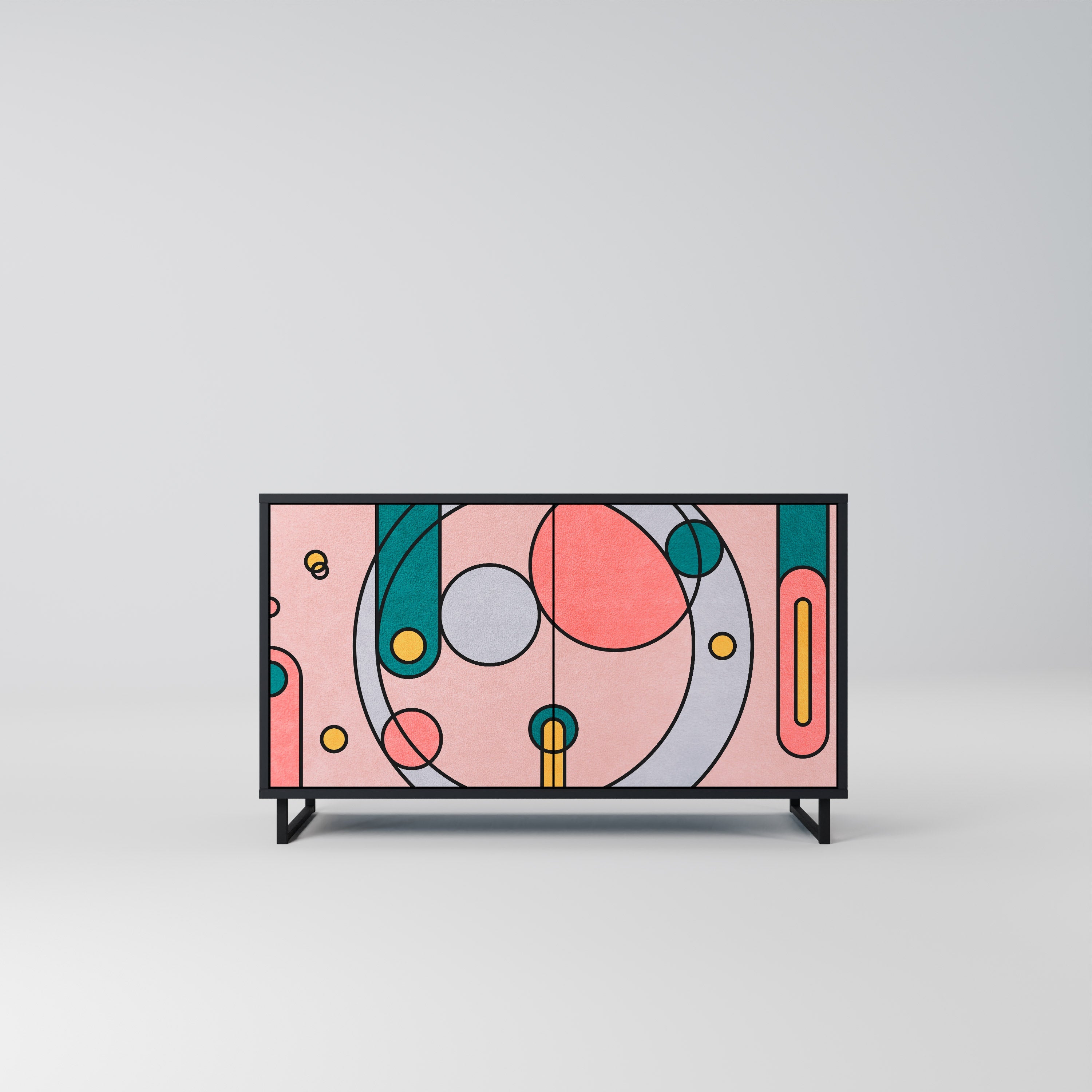 GOSSAMER ECHOES Sideboard mit 2 Türen in Schwarz