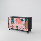 GOSSAMER ECHOES Sideboard mit 2 Türen in Schwarz