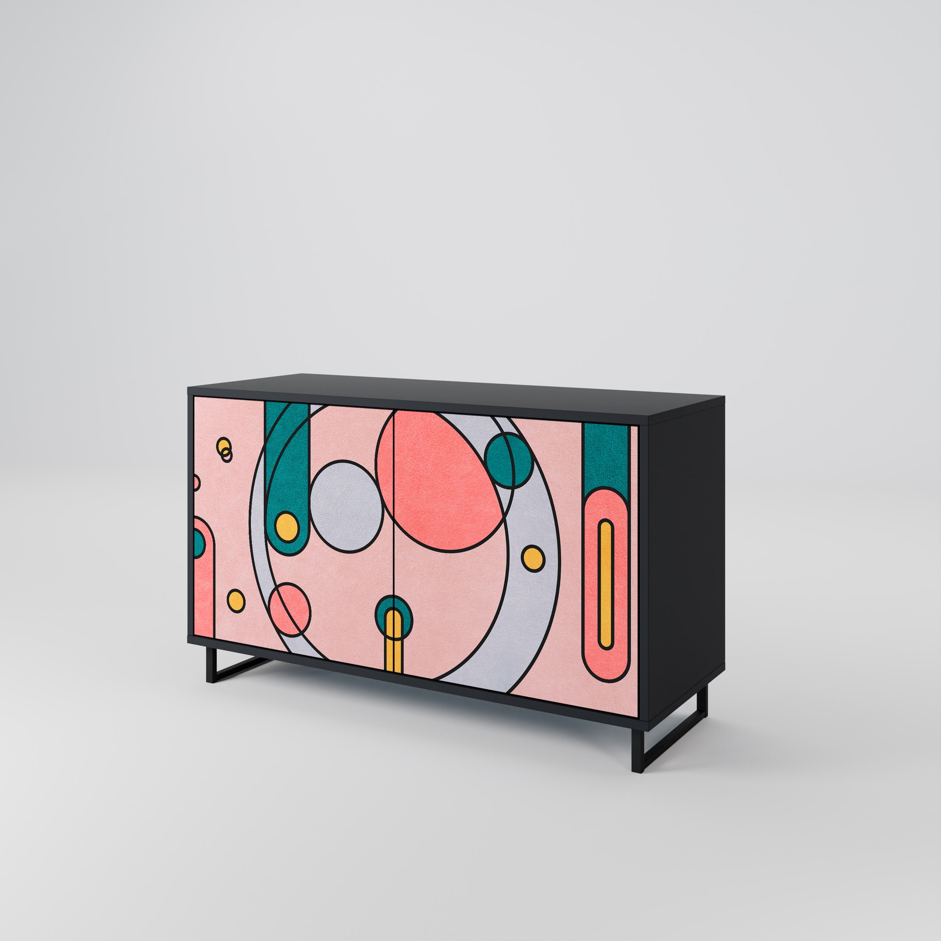 GOSSAMER ECHOES Sideboard mit 2 Türen in Schwarz