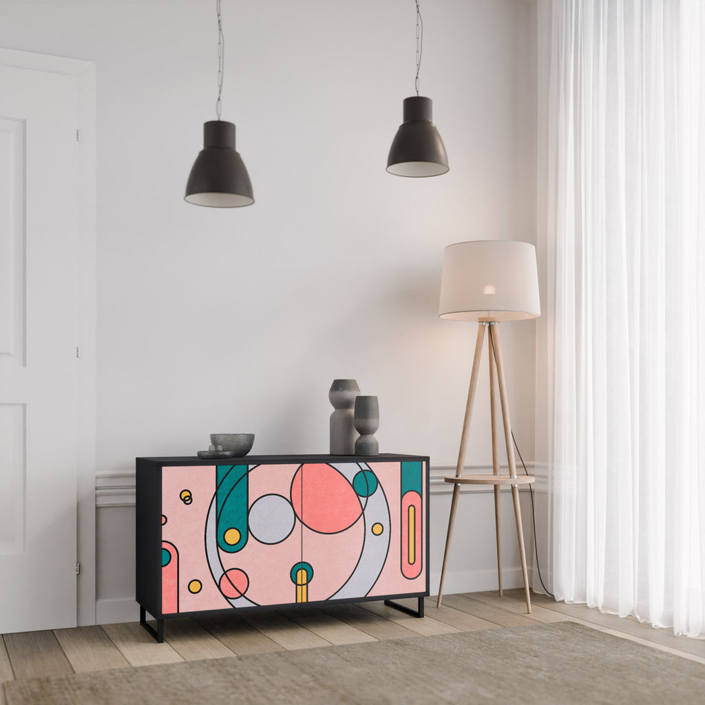 GOSSAMER ECHOES Sideboard mit 2 Türen in Schwarz