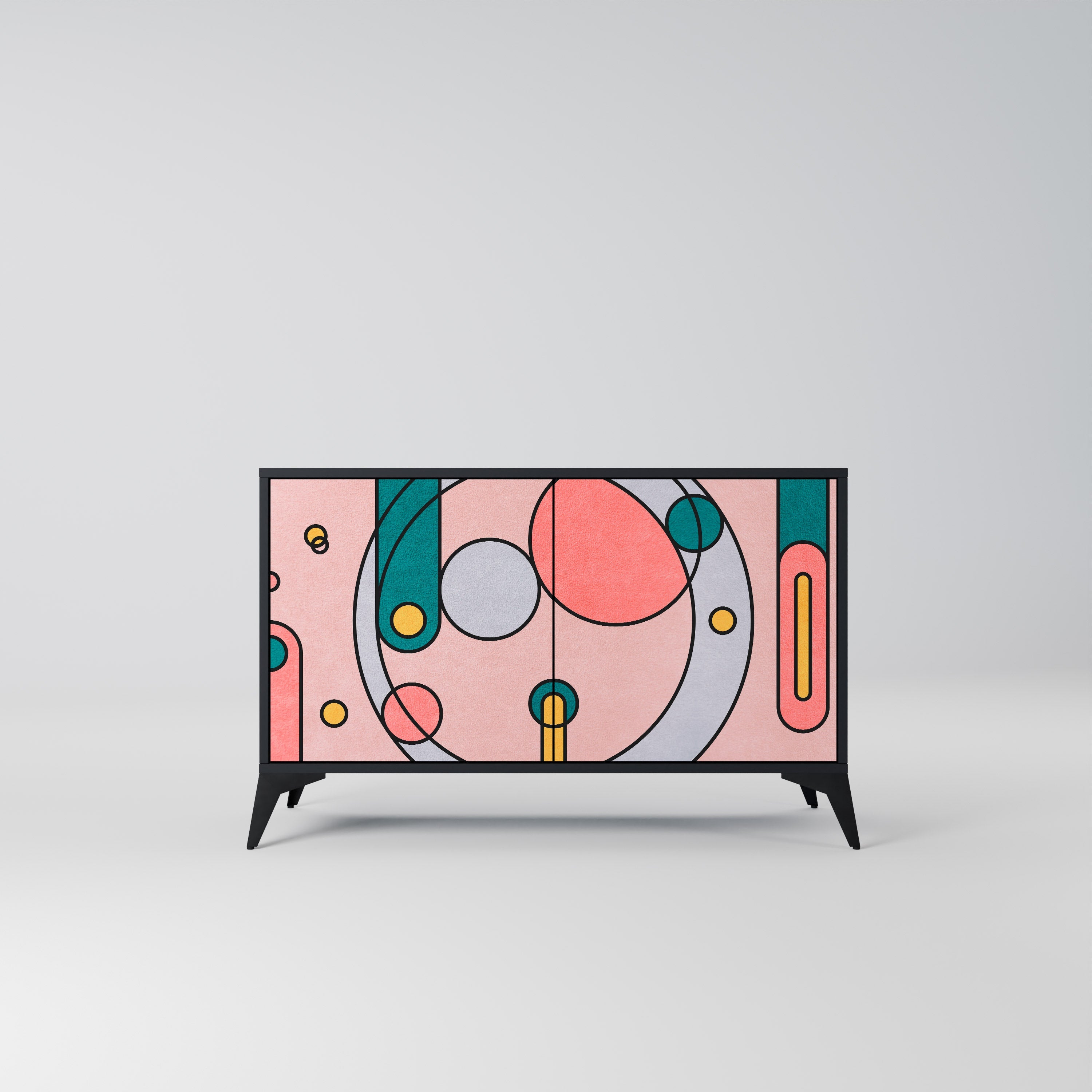 GOSSAMER ECHOES Sideboard mit 2 Türen in Schwarz