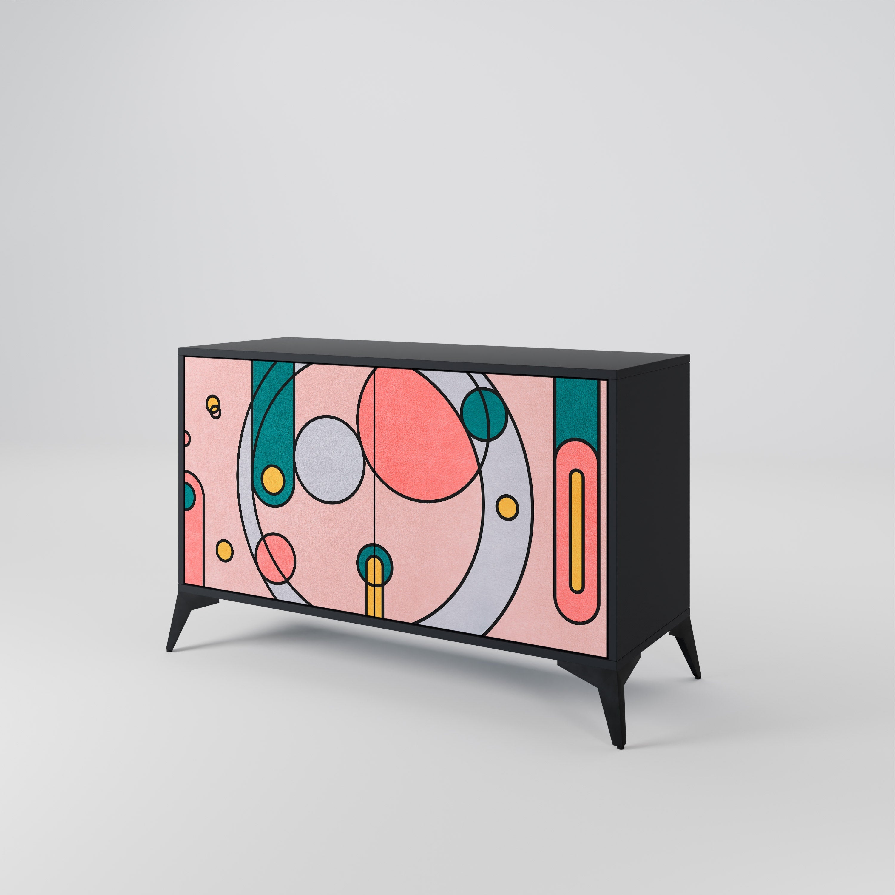 GOSSAMER ECHOES Sideboard mit 2 Türen in Schwarz