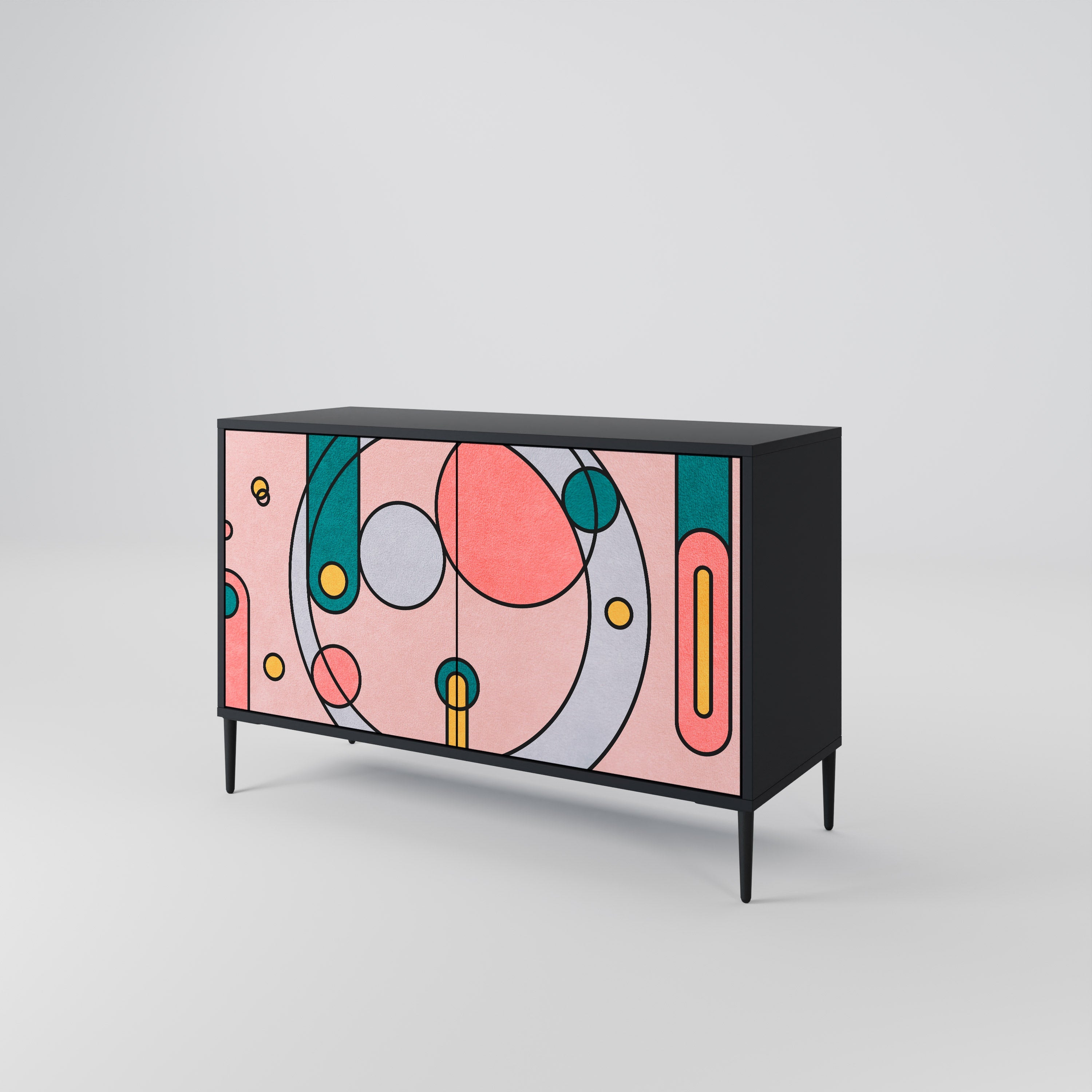 GOSSAMER ECHOES Sideboard mit 2 Türen in Schwarz